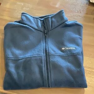 Columbia Blue Fleece Jacket with Stand-Up Collar